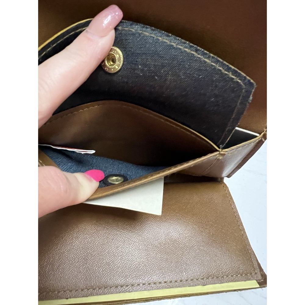Vintage 1970s Suede Leather Wallet Clutch Made in Hong Kong NOS - Picture 7 of 15